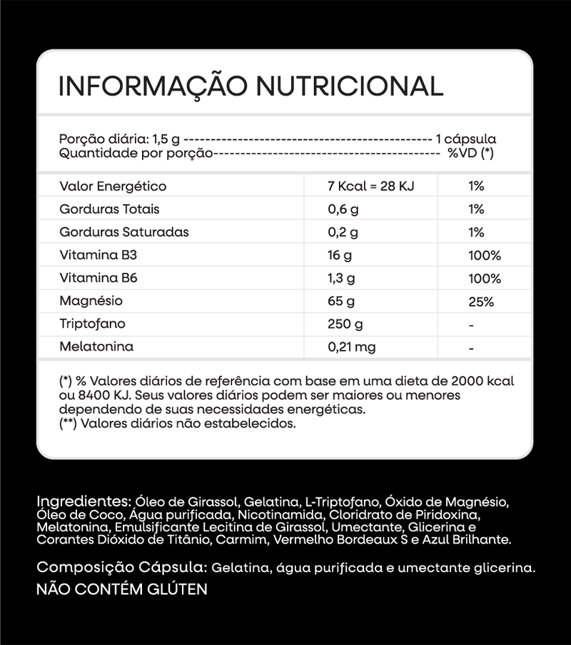 Melatonina + Triptofano e Magnésio